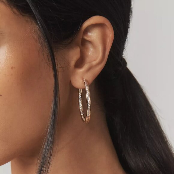 Anthropologie Large Glitz Hoop Earrings NWT - Picture 2 of 5